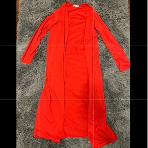 Red Long Sleeve Cardigan